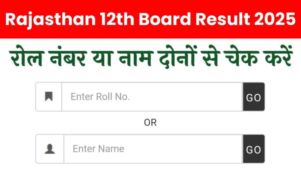 Rajasthan 12th Board Result 2025